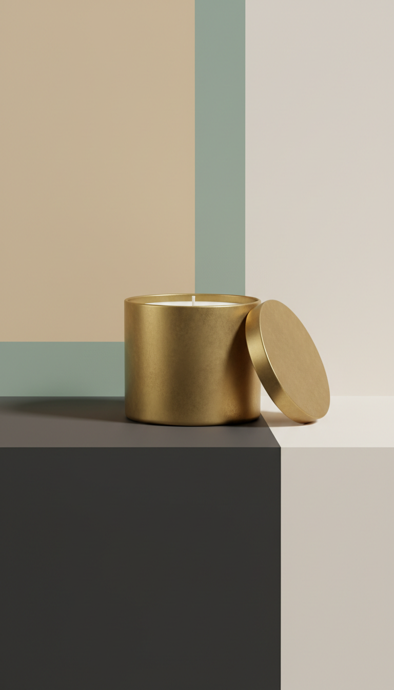 Pine Bark Brass detailed candle
